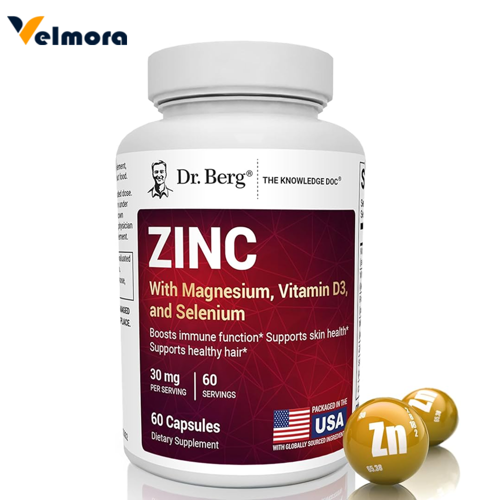 Dr. Berg Zinc 30mg With Magnesium, Vitamin D3 Capsules