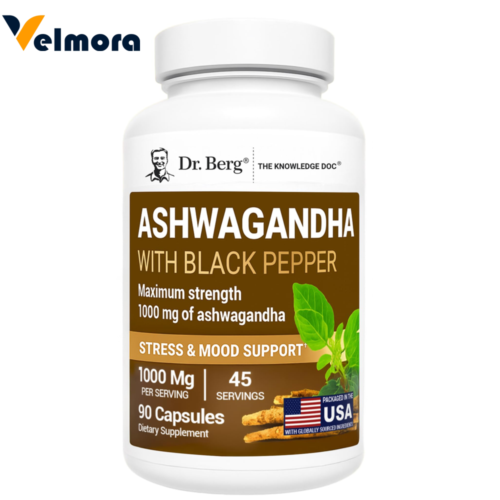 Dr. Berg Ashwagandha with BioPerine – 90 Vegetable Capsules