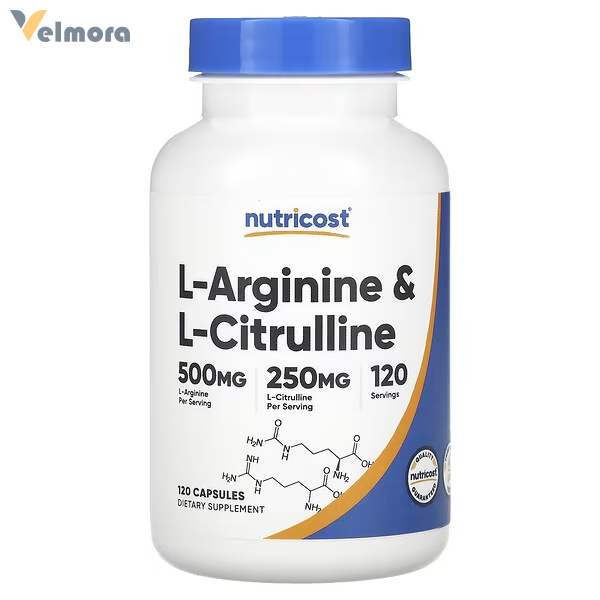 Nutricost, L-Arginine + L-Citrulline 750 Mg Capsules