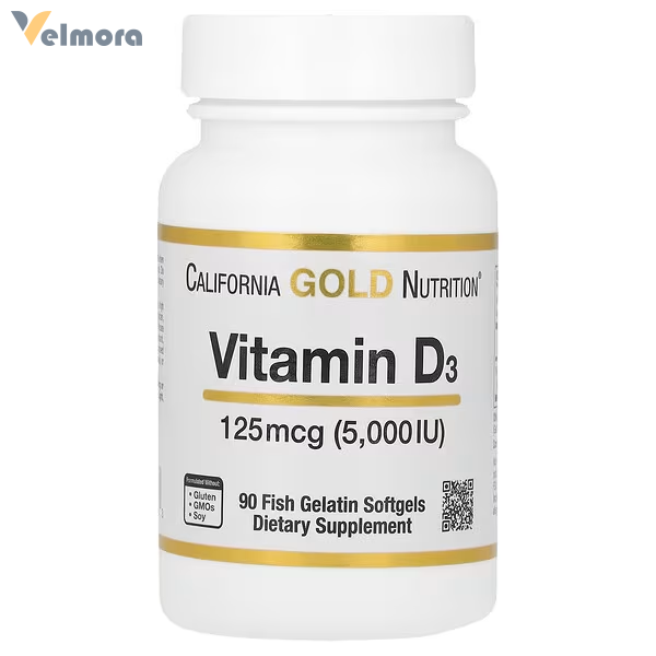 California Gold Nutrition, Vitamin D3, 125 mcg (5,000 IU), 90 Fish Softgels