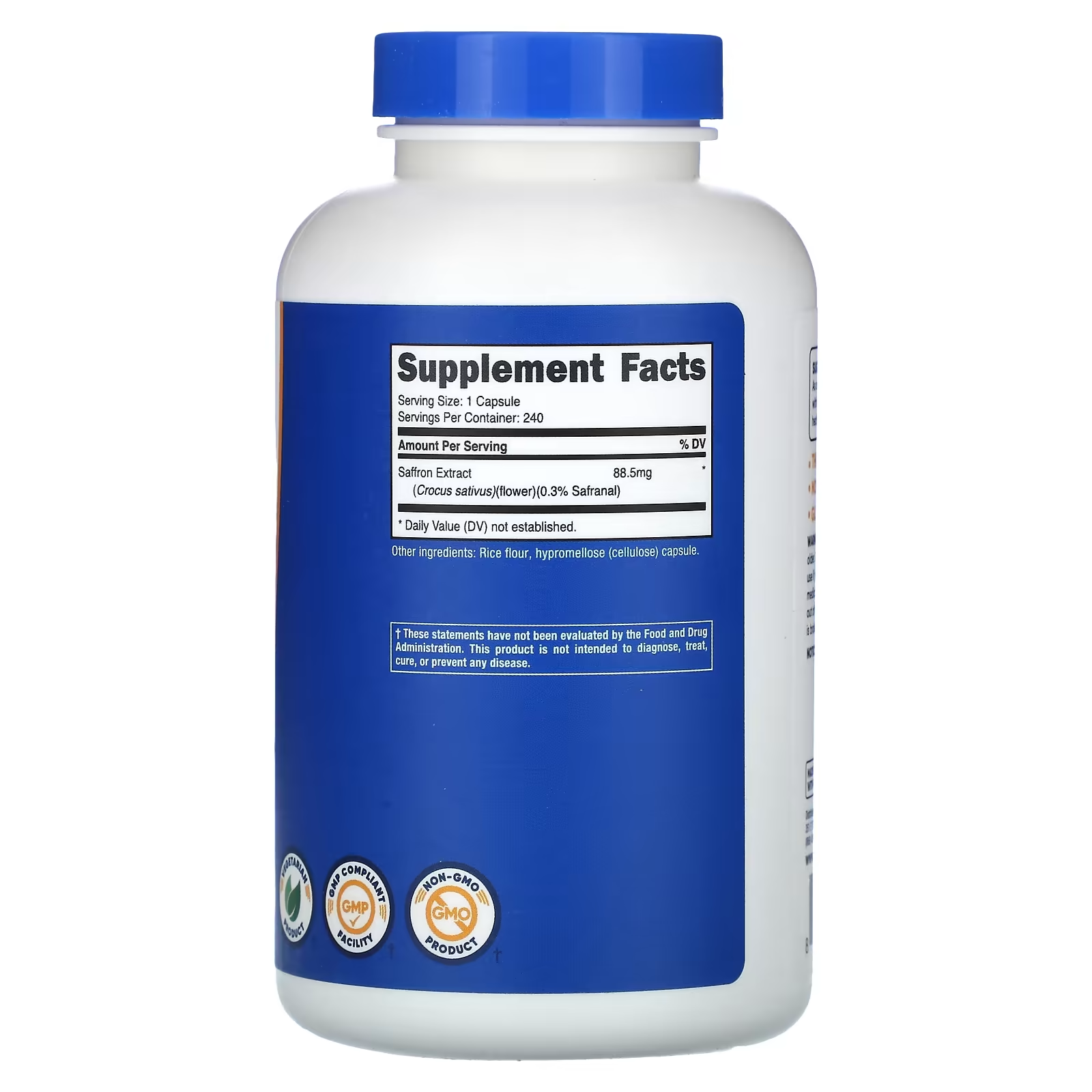 Nutricost Saffron Extract 88.5mg, 240 Capsules thumbnail 2