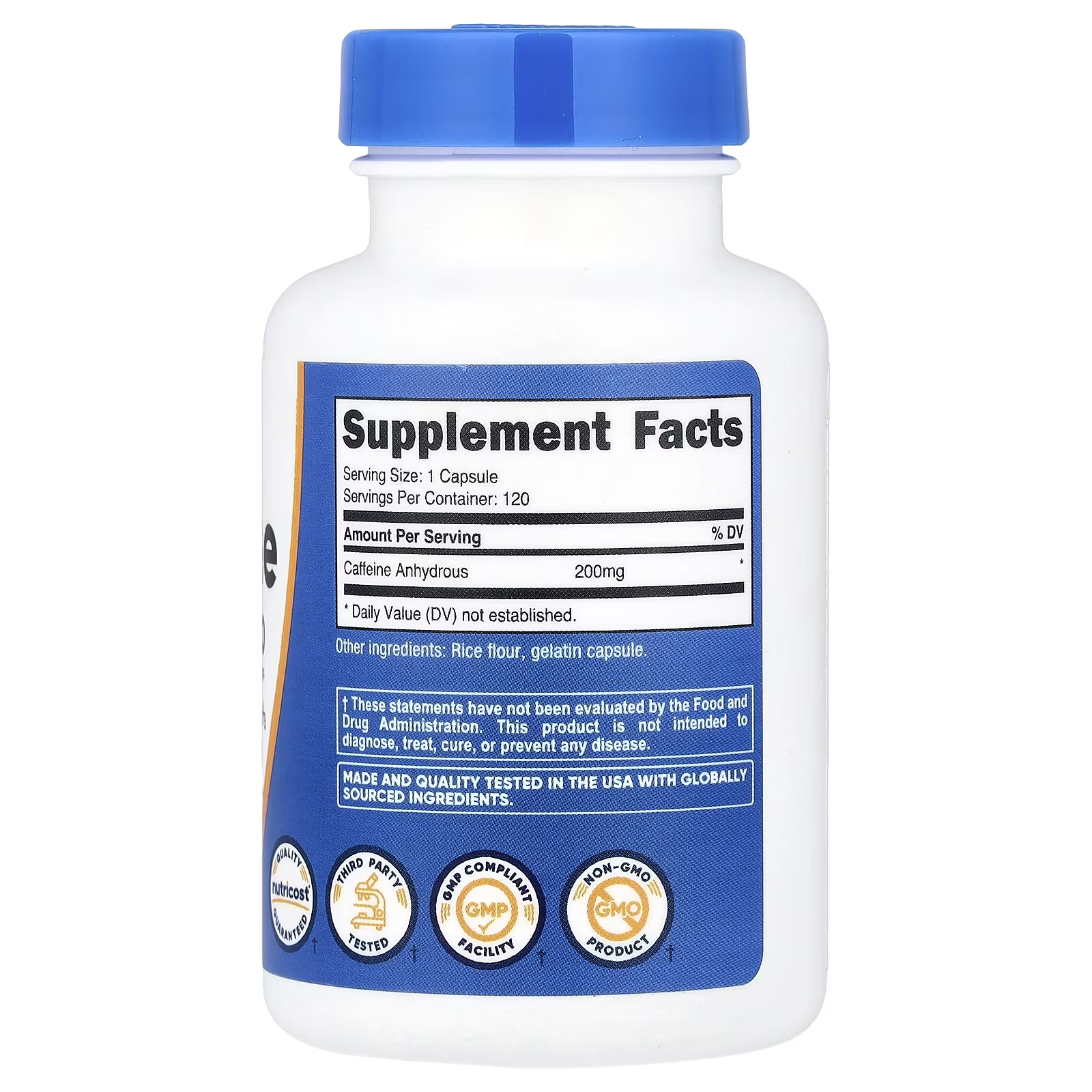 Nutricost Caffeine 100mg Per Serving 120 Capsules thumbnail 2