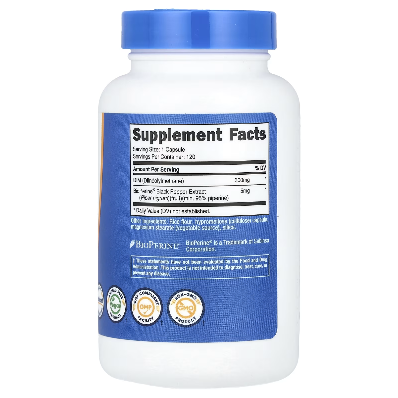 Nutricost DIM (Diindolylmethane) Plus BioPerine 300mg Capsules thumbnail 2