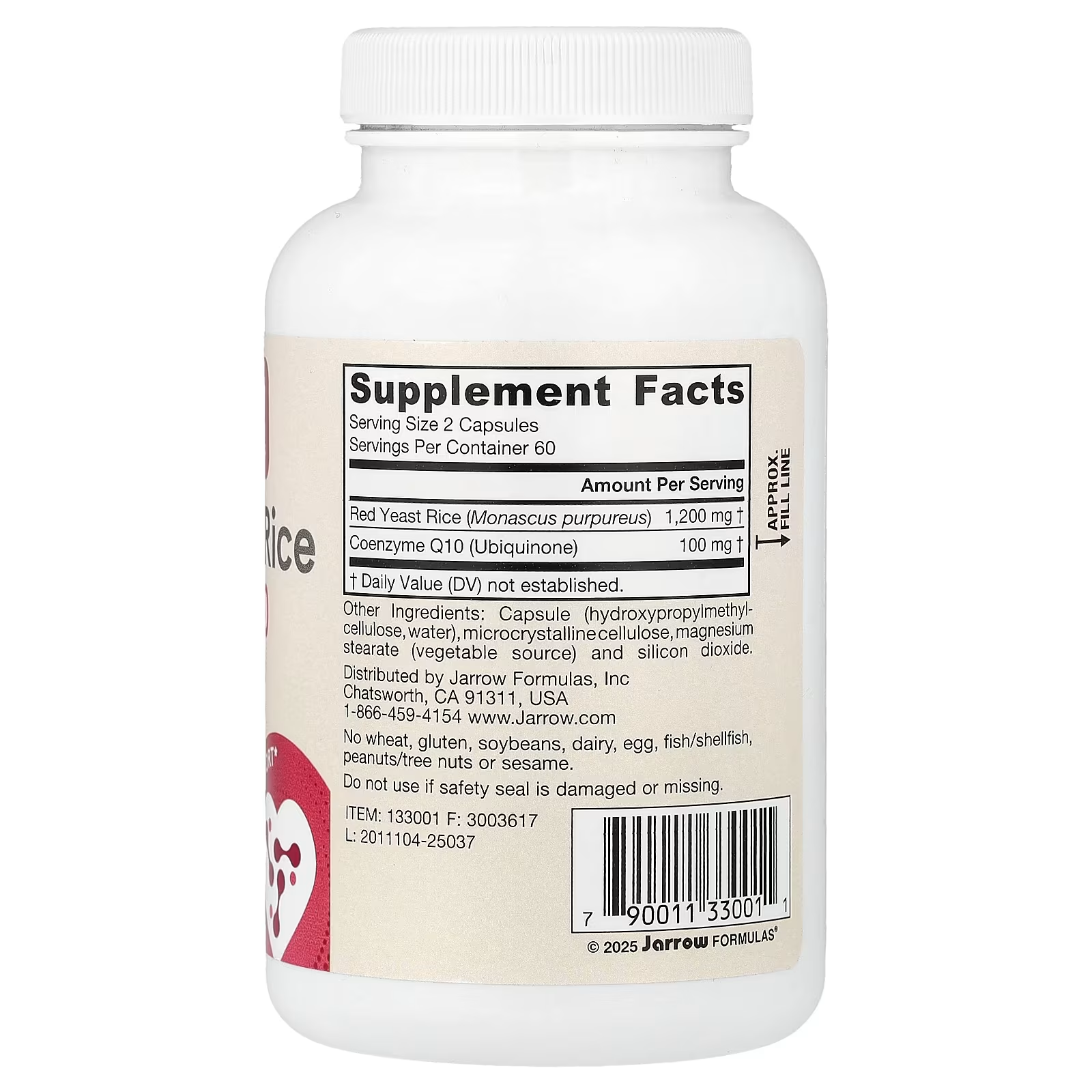 Jarrow Formulas, Red Yeast Rice + Co-Q10, 120 Veggie Capsules thumbnail 2