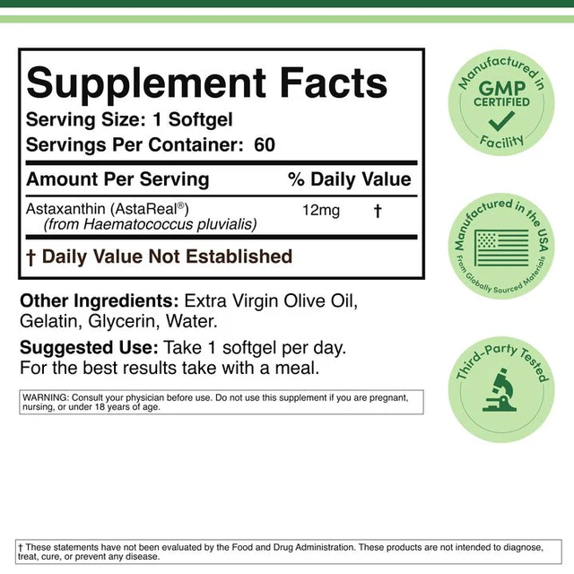 Double Wood Astaxanthin Astareal® 12 Mg Per Softgel thumbnail 2