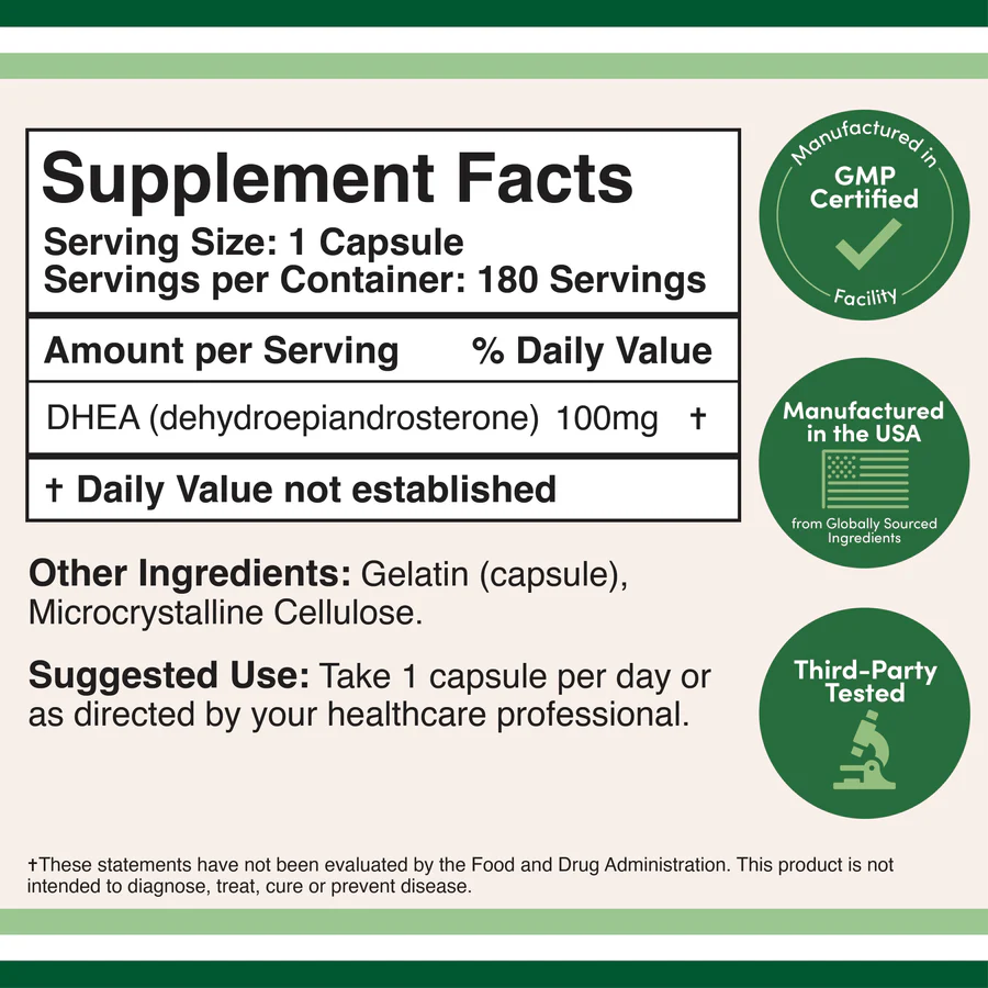 Double Wood DHEA 100mg 180 Capsules in Pakistan thumbnail 2