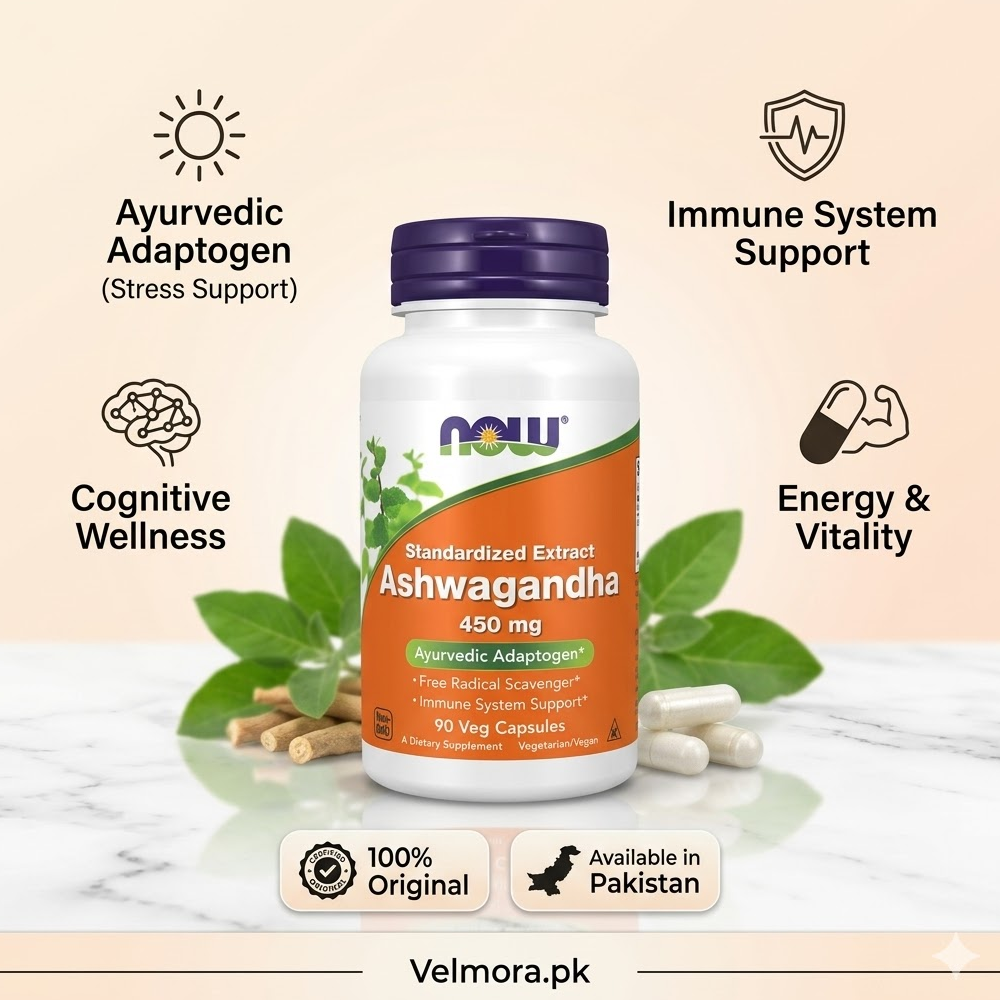 Now Foods Ashwagandha 450mg 90 Veg Capsules In Pakistan thumbnail 2