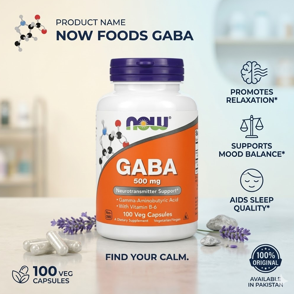 Now Foods Gaba 100 Veg Capsules In Pakistan thumbnail 2