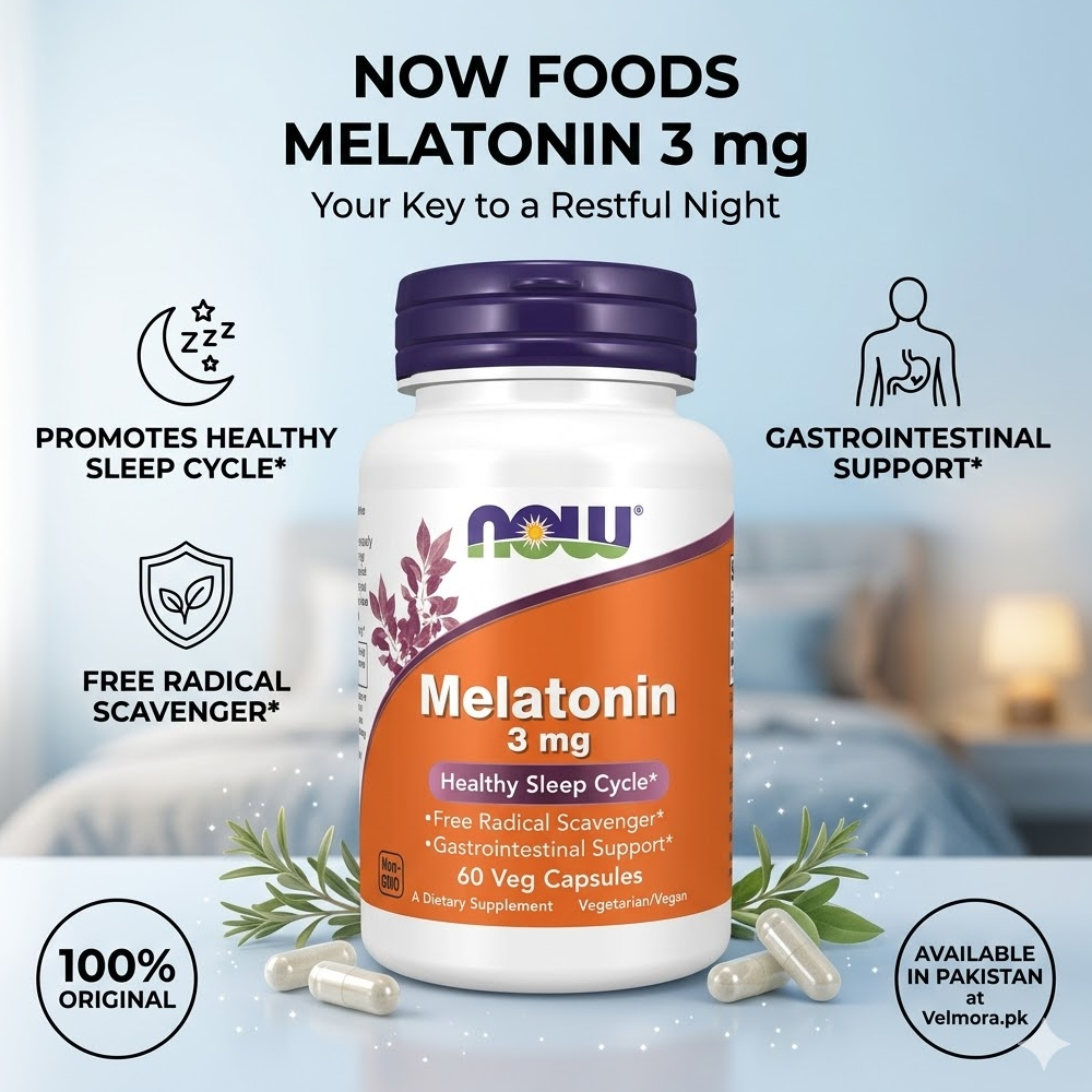 Now Foods Melatonin 3 Mg 60 Veg Capsules In Pakistan thumbnail 2