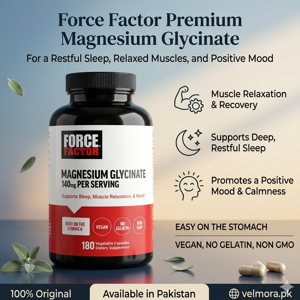 Force Factor Magnesium Glycinate 70mg Vegetable Capsules In Pakistan thumbnail 2