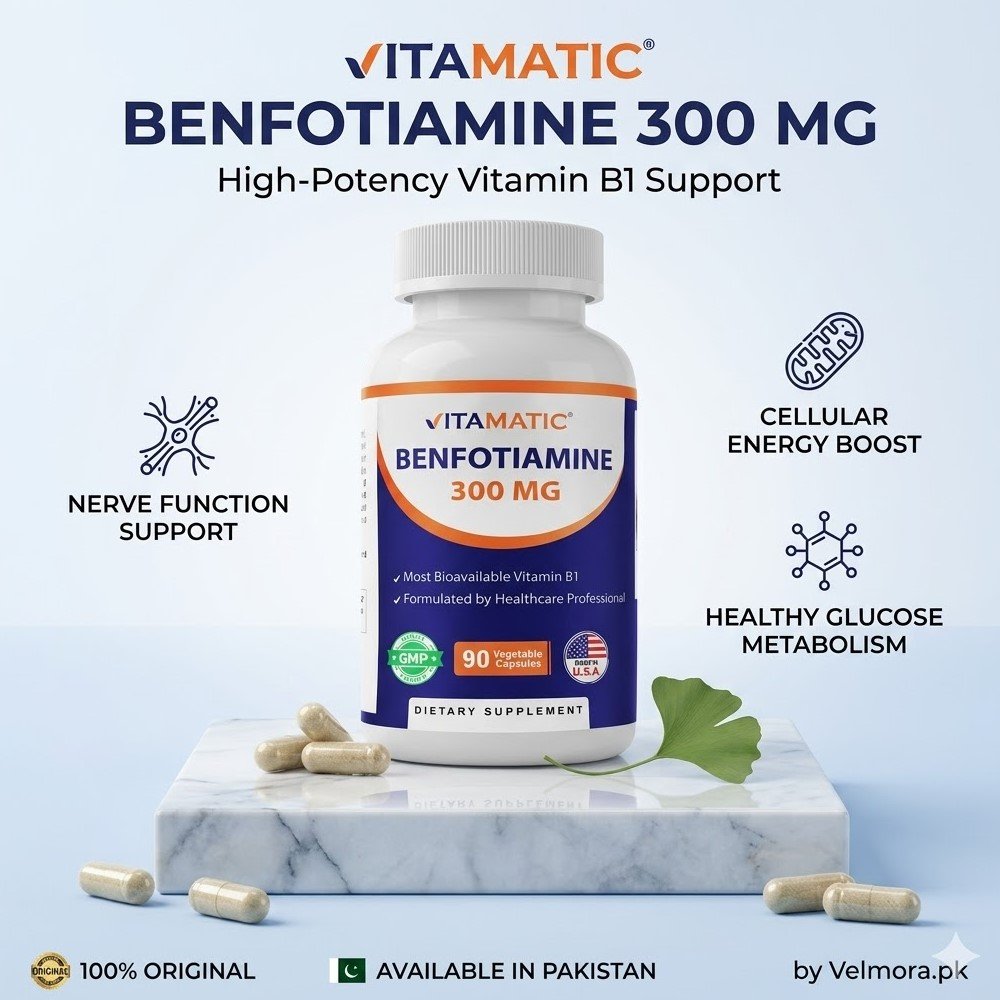 Vitamatic Benfotiamine 300mg Vegetarian Capsules In Pakistan thumbnail 2
