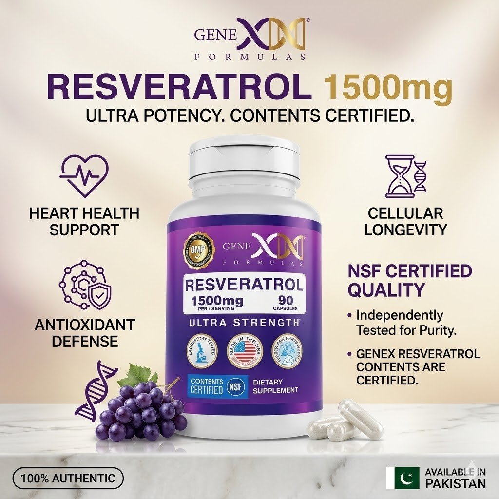 Genex Formulas Trans-Resveratrol with BioPerine® 1500mg Capsules thumbnail 2