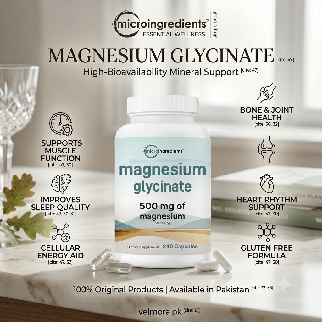 Micro Ingredients Magnesium Glycinate 500mg Capsules thumbnail 2