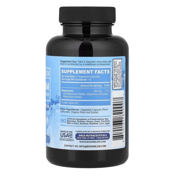 BioEmblem Magnesium Triple Complex 90 Veggie Caps in Pakistan thumbnail 2