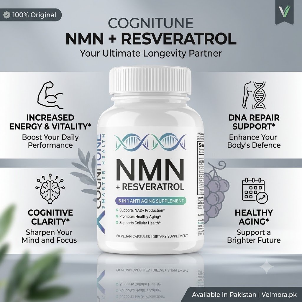 CogniTune NMN + Resveratrol 1115mg 60 Vegan Capsules in Pakistan thumbnail 2