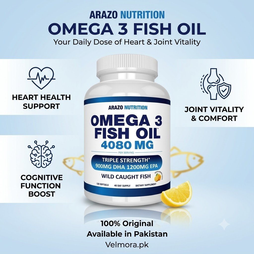 Arazo Nutrition Omega 3 Fish Oil 4080mg 120 Softgels in Pakistan thumbnail 2