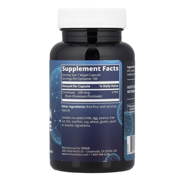 MRM Nutrition Chromium Picolinate 200 mcg Vegan Capsules thumbnail 2