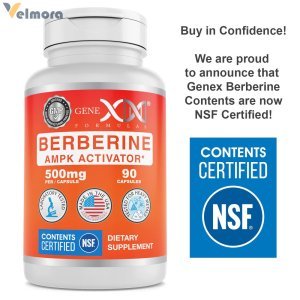 Genex Berberine HCl 500mg NSF Certified Capsules